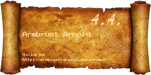 Armbrust Arnold névjegykártya